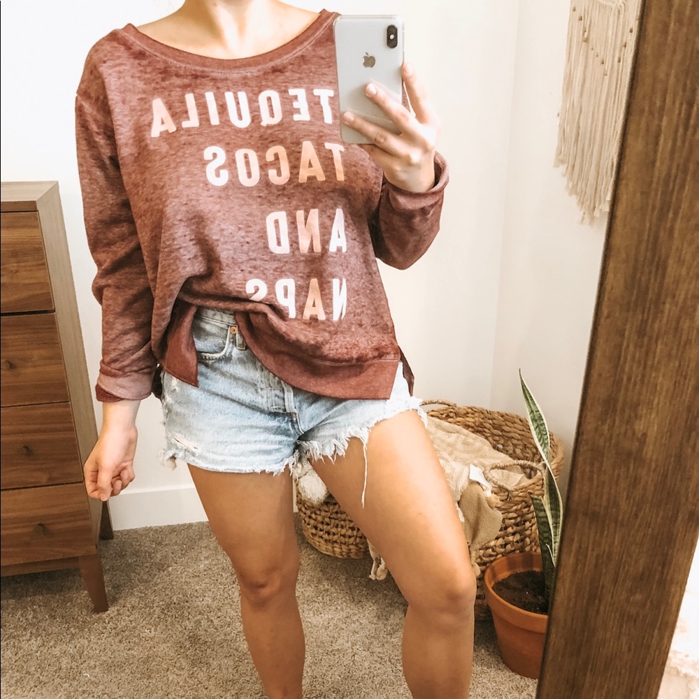 Tequila tacos and naps oversize sweatshirt